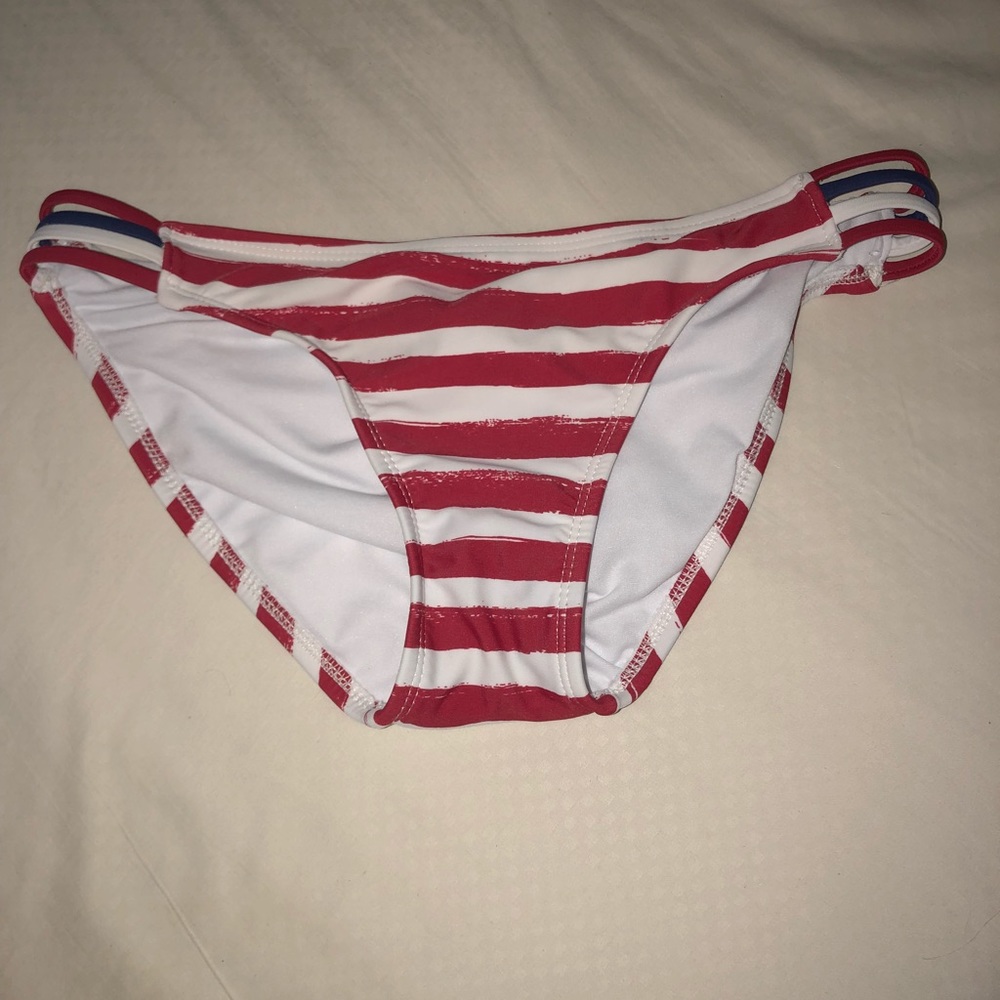 Cute red, white, and blue bikini bottoms.